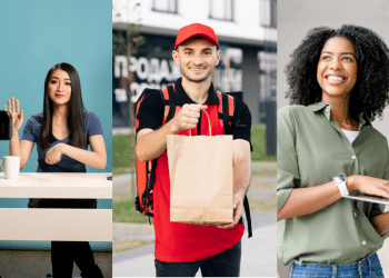 Jovens trabalhando de diferentes formas.