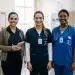 Profissionais de Enfermagem, Fisioterapia e Psicologia em uma unidade de saúde.