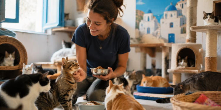 O programa Syros Cats abre inscrições para voluntários que desejam cuidar de gatos na ilha grega de Syros, no arquipélago das Cíclades. A organização busca pessoas aptas, maduras, saudáveis e independentes para estadias de pelo menos um mês, oferecendo em troca acomodação gratuita, café da manhã e contas de consumo básico. Desde a década de 1990, o Syros Cats atua na linha de frente do movimento de bem-estar felino da ilha. Cerca de 100 voluntários prestam ajuda na ilha anualmente, com média de sete por mês. Voluntários com 25 anos ou mais podem participar da iniciativa, e a organização aceita tanto solteiros quanto casais. As candidaturas para 2027 devem ser abertas em setembro de 2026. Datas de Inscrição para o Programa Syros Cats em 2027 As inscrições para estadias em 2027 serão abertas em setembro de 2026. O processo ocorre em duas etapas distintas para cobrir os diferentes períodos do ano. A primeira fase, com início em 1º de setembro de 2026, contempla estadias entre janeiro e junho de 2027. A segunda fase começa em 1º de novembro de 2026, abrangendo o período de julho a dezembro. O Syros Cats recomenda acompanhar o site oficial e os canais de redes sociais para as datas exatas. O número de vagas é limitado, e voluntários dispostos a permanecer por períodos mais longos recebem prioridade no processo seletivo. O que o Programa Oferece aos Voluntários Os voluntários dedicam cinco horas por dia, cinco dias por semana. Em troca, recebem acomodação gratuita, serviços básicos e café da manhã. Essa estrutura permite foco no trabalho sem pressão econômica relacionada à estadia. Os participantes compartilham uma casa com outros dois ou três voluntários, tendo quarto individual mas dividindo cozinha, banheiro e sala de estar. Deslocamento até a ilha e refeições adicionais ficam por conta dos próprios voluntários. Rotina Diária e Tarefas no Syros Cats O trabalho envolve cerca de cinco horas diárias dedicadas ao cuidado direto dos felinos resgatados. As tarefas vão desde alimentação e limpeza até o trabalho vital de "abraçar gatinhos", socializando filhotes para prepará-los para futuros lares. O turno matutino começa às 8h e segue até às 13h. As atividades incluem: Alimentação de gatos com necessidades especiais, gatos de rua e de praia Administração de medicamentos, colírios e tratamentos diversos Limpeza de gaiolas, cercados, galpões e caixas de areia Lavagem de comedouros, tigelas e roupas de cama Reabastecimento de recipientes de água Monitoramento do estado de saúde dos animais O turno noturno inicia uma hora antes do pôr do sol. As tarefas incluem nova rodada de alimentação, verificação de água e medicamentos, além do recolhimento dos gatos para os locais adequados de pernoite. Requisitos para se Candidatar Voluntários com 25 anos ou mais podem participar, e a organização busca pessoas aptas, maduras, saudáveis e independentes, aceitando tanto solteiros quanto casais. A estadia mínima exigida é de um mês. Embora experiência como auxiliar veterinário ou com gatos ferais seja especialmente bem-vinda, a organização fica feliz em receber todos os amantes de gatos que sejam confiáveis, capazes de trabalhar de forma independente e dispostos a cumprir horários. Outros requisitos importantes: Nível funcional de inglês para comunicação diária Capacidade de gerenciar tarefas sem supervisão constante Tolerância a diferenças de costumes, raça, gênero e crença Seguro de viagem obrigatório para quem não possui cobertura de saúde da União Europeia Regras de Visto e Permanência na Grécia Portadores de passaporte de países fora da União Europeia devem observar as regras do Espaço Schengen. A permanência máxima permitida é de 90 dias a cada período de seis meses em toda a zona Schengen, o que inclui a Grécia e outros 25 países europeus. Brasileiros interessados devem verificar os requisitos de visto antes da candidatura. Syros é acessível por balsa e via um pequeno aeroporto e, segundo o portal Discover Greece, é particularmente adequada para nômades digitais. A capital da ilha oferece internet estável, cafés propícios para coworking e programação cultural disponível durante todo o ano. Nômades Digitais e Trabalho Remoto Pessoas que trabalham remotamente são bem-vindas no programa, desde que suas obrigações profissionais não interfiram nos horários fixos de voluntariado. Os turnos matutino e noturno seguem cronograma rígido que não pode ser alterado. Syros é uma das ilhas mais amigáveis para nômades digitais na Grécia. Ermúpoli possui internet confiável, cafés adaptados para coworking e uma comunidade que mantém a ilha animada fora da temporada de verão. Conheça a Ilha de Syros Syros é uma ilha no sul do mar Egeu, ao mesmo tempo cosmopolita e cicládica, imponente e tradicional, ortodoxa e católica. Como capital das Cíclades, a ilha combina elegância, cultura e vida cotidiana condizente com seu status de centro administrativo do grupo de ilhas mais icônico da Grécia. Sua capital, Ermúpoli, espalha-se em anfiteatro acima do porto e é repleta de grandes praças e mansões neoclássicas que remetem ao seu status de importante centro comercial e marítimo no século XIX. A ilha possui 20 praias excelentes, mas o motivo mais atraente para visitá-la é sua bela cidade neoclássica, uma das capitais culturais da Grécia. Syros fica no coração das Cíclades e funciona como ponto natural para explorar outras ilhas. Balsas diárias conectam a ilha com Mykonos, Tinos, Paros, Naxos e Santorini. Nos dias de folga, voluntários podem explorar praias variadas, pequenas enseadas e vilarejos únicos. A experiência permite vivenciar a cultura grega de forma mais autêntica do que turistas convencionais, com tempo para absorver o ritmo tranquilo da vida insular. Como se Inscrever no Syros Cats Os interessados devem preencher o formulário oficial de voluntariado disponível no site da organização, detalhando experiência prévia e motivações pessoais. A candidatura requer informações sobre disponibilidade de datas, habilidades relevantes e razões para querer participar. Para brasileiros, a oportunidade representa uma forma acessível de viver na Grécia enquanto contribui para o bem-estar animal. Seja aplicando para voluntariar, planejando uma visita ou escolhendo apoiar o trabalho à distância, Syros oferece uma chance rara de se conectar com a Grécia de forma que vai muito além do turismo convencional. Candidatos devem acompanhar as redes sociais oficiais do Syros Cats para atualizações sobre abertura de inscrições e informações complementares sobre o processo seletivo.