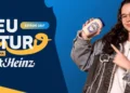 Jovem apresenta produto da Kraft Heinz em campanha do programa de estágio 2027.
