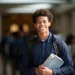 Jovem estudante com mochila e materiais escolares em ambiente de ensino, representando o Estatuto do Aprendiz.