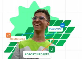 Estudante utilizando a plataforma IFocus com recursos de educação, tecnologia e preparação para ingresso nos Institutos Federais.