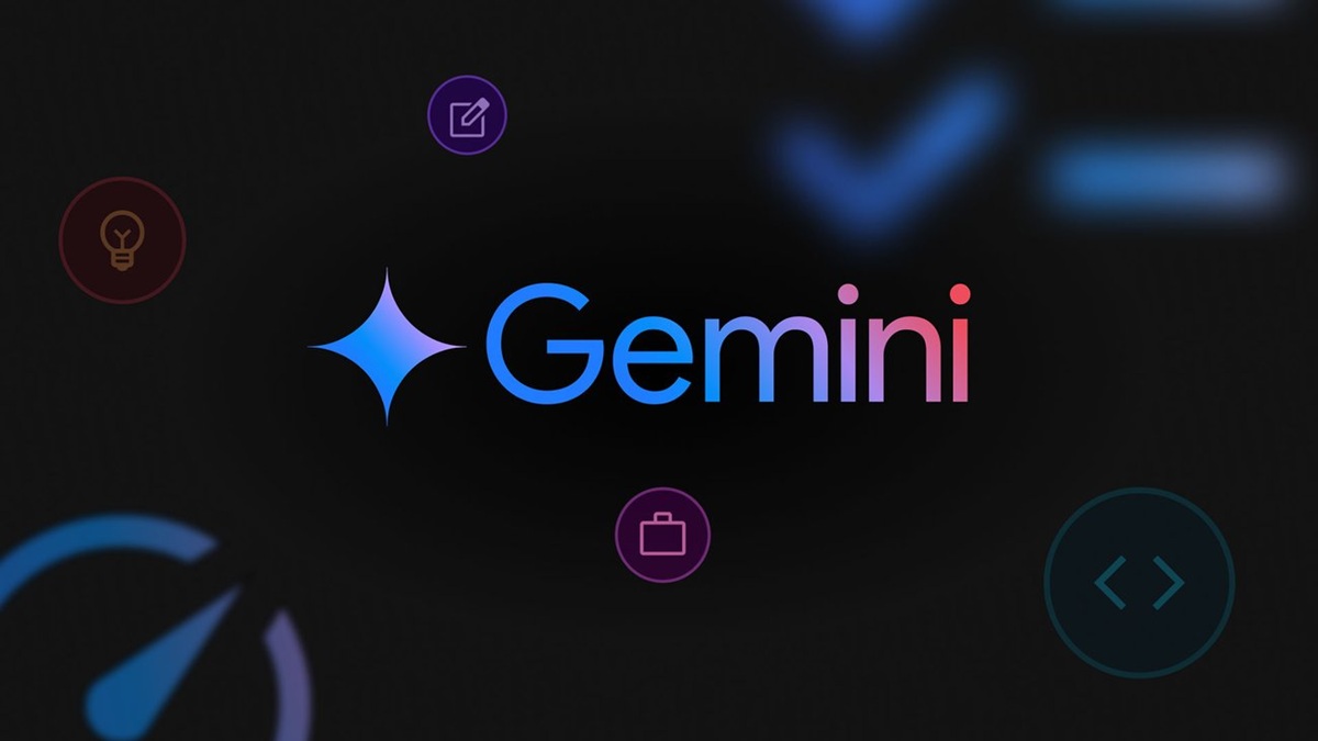 Arte de divulgação com a marca do Gemini sobre fundo escuro e ícones coloridos ao redor, em referência ao diagnóstico gerado pela inteligência artificial depois do simulado do Enem