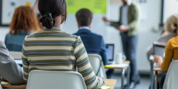 Estudantes em sala de aula.